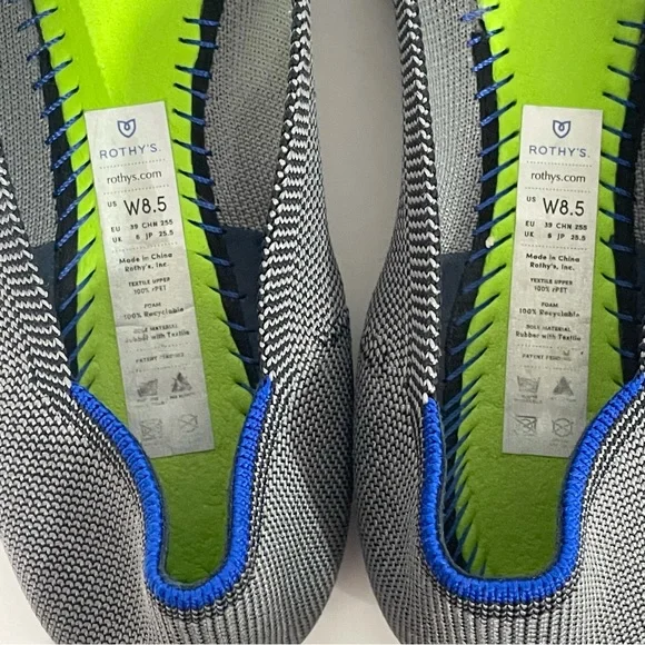 Rothy's The Point Cloud Grey 8.5 Womens Flats Retired Color - Picture 11 of 13